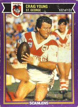 1987 Scanlens Rugby League #102 Craig Young Front